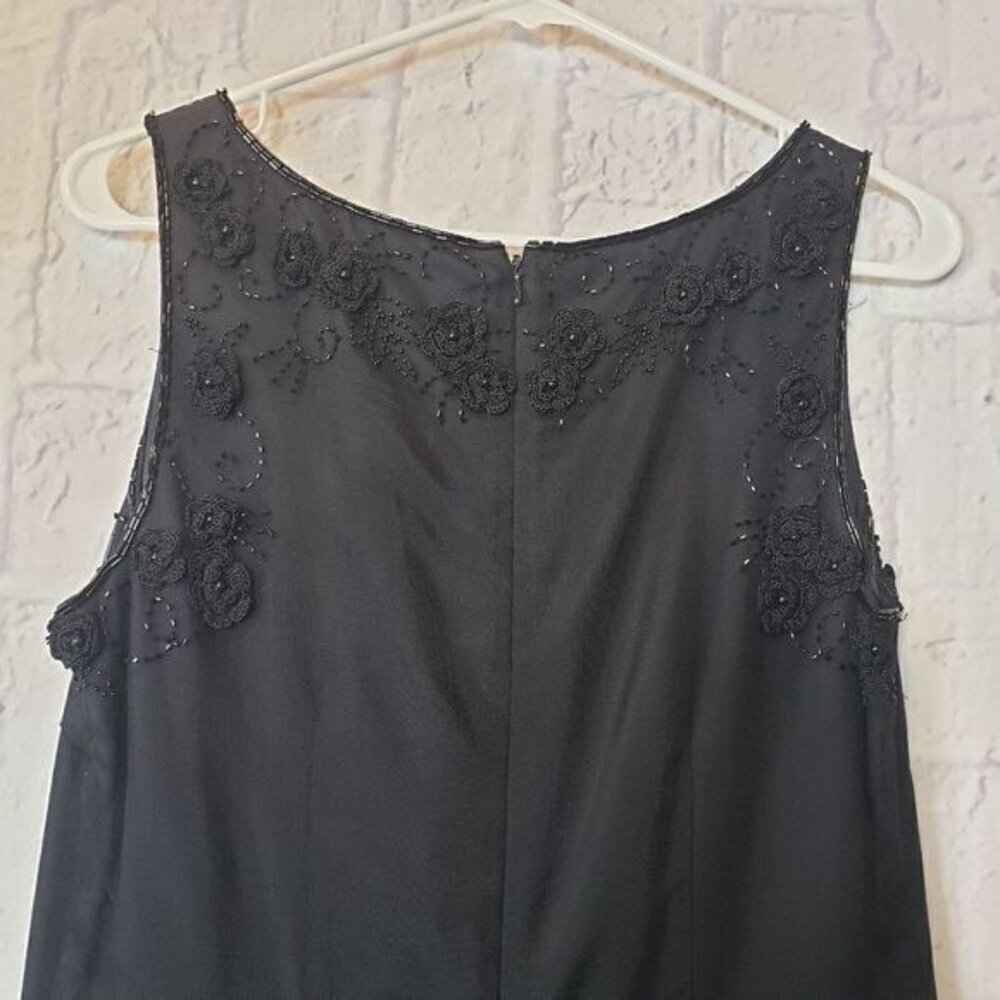 ABS BY ALLEN SCHWARTZ Beaded Floral Sleeveless Cocktail Dress - Picture 8 of 12